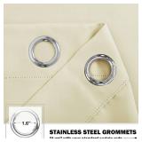 NICETOWN 36 inch Blackout Curtains, Elegant Country Small Window Curtains Half Window Decor Shades for Living Room/Cafe Shop/Bathroom, 52 inches Wide x 36 inch Long, Light Beige, 2 Panels - Retail: $2