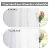 RYB HOME White Curtains Sheer - Linen Texture Sheer Window Covering, Light & Airy Translucent Panels for Bedroom Living Room Patio Glass Door, 52 inch Width x 95 inch Length, Set of 2 - Retail: $18