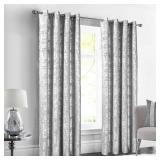 SHINELAND Silver Curtains for Living Room Bedroom,60-70% Blackout Black Out Glam Decor Shimmer Glitter Modern Elegant Curtains for Dining Room,Light Grey - Retail: $60