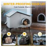 Heated Outdoor Cat House with Heater, Waterproof and Insulated Cat Shelter for Winter, Durable and Warm Cat Houses for Outdoor Cats, Ideal for Feral, Stray, and Barn Cats - Retail: $50