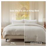 Bedsure Oversized Queen Comforter Set, Beige Soft Prewashed Bedding for All Seasons, 3 Pieces GentleSoft Bed Set, 1 Lightweight Comforter (98"x98") and 2 Pillowcases (20"x26") - Retail: $55