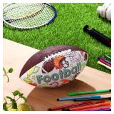 Hollowfly 1 Set Color Your Own Footballs Set Kids Mini Football or Soccer Ball Custom Designs Color Youth Junior Ball Craft Gifts with 12 Markers and Inflator for Kids Size 6