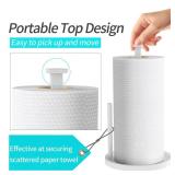 Paper Towel Holder Countertop, Standing Paper Roll Holder with Anti Slip Weighted Base, Stainless Steel Freestanding Paper Towel Holder for Kitchen, White - Retail: $14
