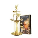Original Swedish Angel Chimes, Carousel and 4 Candles Scandinavian Spinning Festive Chimes for Christmas, Best Memorial Gift Since 1948, Home Decorations - Gold Brass - Retail: $23