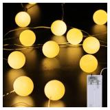 Lomotech Battery Operated Christmas Lights - 2 Pack Total 13ft 40LEDs Battery Ball Lights with Timer for Home, Garden, Party, Holiday, Tree Decoration (Warm White)
