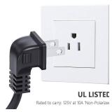 TV Power Cord Compatible with Samsung TV, Ancable 6-Feet 90 Degree Angled 2-Prong C7 Tv Cable Compatible with Samsung LG TCL Sony Appletv Insignia Sharp Toshiba Vizio (UL Listed 18 AWG-Non Polarized) 