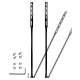 Heavy Duty Metal Sign Stakes, Black Steel, 35 Inch Length, Ground Mounting Kit with Hardware, 2 Pack - Retail: $27
