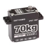 GOTECK 70KG Brushless Digital Servo,High Voltage 14V Metal Gear Waterproof Steering Servo with 25T Servo Horn for 1/8 1/10 RC Crawler Car,Robot,Boat,Truck Robot Parts (GB7109MG-180°) - Retail: $67