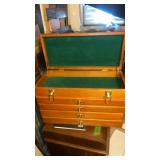 Wooden 6-Drawer Storage Chest Jewery box with Green Felt Interior