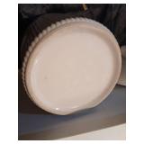 White Ceramic Ribbed Cookie Jar with Lid