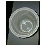 White Ceramic Ribbed Cookie Jar with Lid