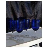 4 wine glasses and lg vase