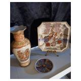 Japanese Hand-Painted Tea Set with Characters