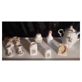 Floral Porcelain Tea Set with Picture Frame