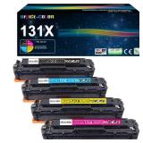 131A 131X Toner Cartridge 4 Pack Works with HP LaserJet Pro 200 Color M251nw,MFP M276nw (Black,Cyan,Yellow,Magenta)