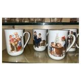 Norman Rockwell Collectible Coffee Mugs Set