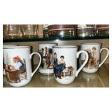 Norman Rockwell Collectible Coffee Mugs Set