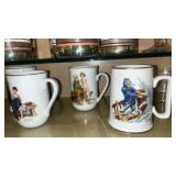Norman Rockwell Collectible Coffee Mugs Set