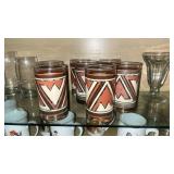 Mid-Century Geometric Drinking Glasses Set