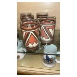 Mid-Century Geometric Drinking Glasses Set