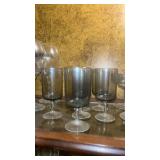 Smoke Gray Glass Stemware Set