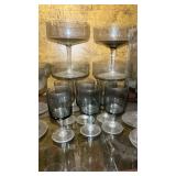 Smoke Gray Glass Stemware Set