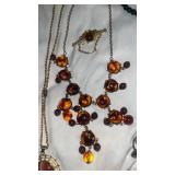 Mid-Century Amber and Carnelian Jewelry Collection