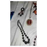 Mid-Century Amber and Carnelian Jewelry Collection