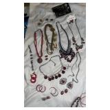 Fashion Jewelry Collection - Red and Amber Beaded Set