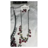 Fashion Jewelry Collection - Red and Amber Beaded Set