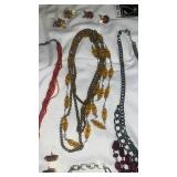 Fashion Jewelry Collection - Red and Amber Beaded Set