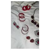 Fashion Jewelry Collection - Red and Amber Beaded Set