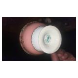 This is a Royal Crown Derby Vine Salmon (Pink) A767 cup and saucer set