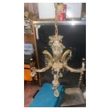 Crystal Glass 5-Light Chandelier with Prisms