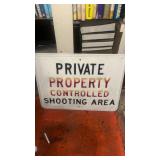 Private Property Controlled Shooting Area Sign