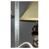 Asian Bamboo and Floral Ceramic Table Lamp