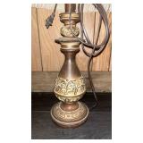 Traditional Table Lamp Set with Bronze and White Ceramic Bases