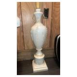 Traditional Table Lamp Set with Bronze and White Ceramic Bases