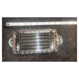 vintage Anchor Hocking clear pressed glass ribbed butter dish bottom,