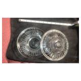 KIG Indonesia clear pressed glass bowl with a rose pattern.