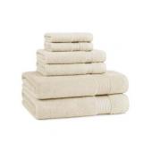 Host & Home Cotton 6-Piece Bath Towel Set - Soft & Absorbent - Ivory