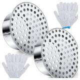 Moxweyeni 2 Pcs PVC Termination Cap for 4" Inner Diameter, Mesh Screen Vent Cover 304 Stainless Steel, for Furnace & Roof Vent Cap, Round Air Outlet Exhaust Water Drains Pipe with Gloves - Retail: $18