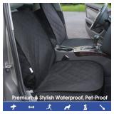 ALLANSING Heavy Duty Front Seat Cover with Side Flaps - Waterproof Secure Fit Captain Seat Protector for Dogs & Humans, Protects from Dirt, Fur, Scratches, Fits Cars, SUVs, Trucks, Minivans(2-Pack) - 