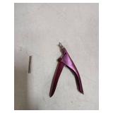 False Nail Clippers with Magnets Stainless Steel Nail Cutter for Acrylic Nail Nail Clippers with 15Pcs Small Magnets for Home Salon Nail Art (Pink) - Retail: $5