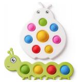 LiKee Fidget Popper Sensory Baby Toys for 10+ Months, Christmas Stocking Stuffers Push and Popping Busy Board, Montessori Toys for 1+ Years Old, Airplane Car Travel Toy for Toddlers 1-3 Stress Relief 