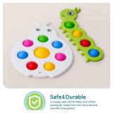 LiKee Fidget Popper Sensory Baby Toys for 10+ Months, Christmas Stocking Stuffers Push and Popping Busy Board, Montessori Toys for 1+ Years Old, Airplane Car Travel Toy for Toddlers 1-3 Stress Relief 