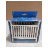 Classics by Handley Dollhouse Miniature White Slatted Nursery Crib with Pink Fabric - Retail: $24