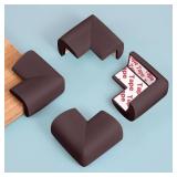 12 Pack Soft Corner Protector Baby Proofing Edge and Corner Guards, Table Corner Protectors for Furniture, Safety Pre-Taped Rubber Corner Covers for Fireplace, Stair, Cabinet (Brown) - Retail: $10