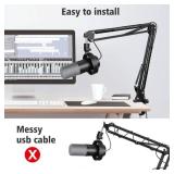 SUNMON Boom Arm for Fifine K688 Mic with 3/8" to 5/8" Adapter and Cable Sleeve - Retail: $20