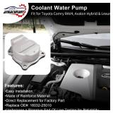 Coolant Electric Water Pump, Replacement for 2018-2022 Toyota Camry, RAV4, Lexus es300h & Avalon Hybrid 2.5L Engine Gasoline, Replaces# 16032-25010